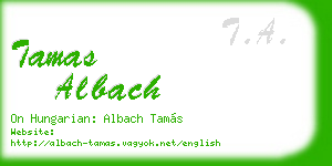 tamas albach business card